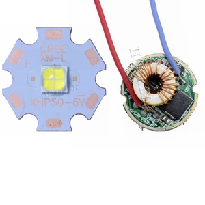 Светодиодный излучатель высокой мощности Cree XHP50, холодный белый, нейтральный, теплый белый, 6 в, 20 мм, медная плата + 22 мм, 1 Режим5 режимов, драйвер
