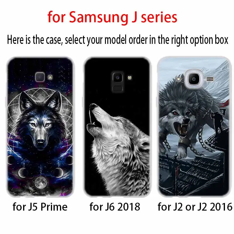 Phone case Soft Cover Coque For Samsung Galaxy J6 J8 J3 J5 J7 J4 Plus 2018 2016 2017 EU Prime Pro Ace j610 angry snow wolf | Мобильные