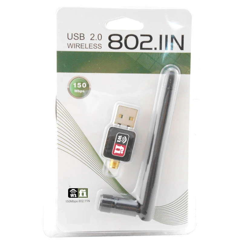 Wholesale new arrive Mini 150M 2.4GHz USB WiFi Wireless Network Networking Card LAN Adapter with Antenna Computer Accessories | Компьютеры