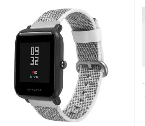 Ремешок для samsung galaxy watch 42 46 active s2 s3 Neo Live Pebble time amazfit 1 2 s pace bip huawei watch GT 2 pro нейлоновый ремешок - Цвет ремешка: white check