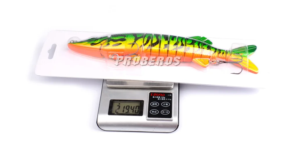 Высокая моделирования похожая на настоящую рыбу 30 см 219 г Щука маски приманки 8 para