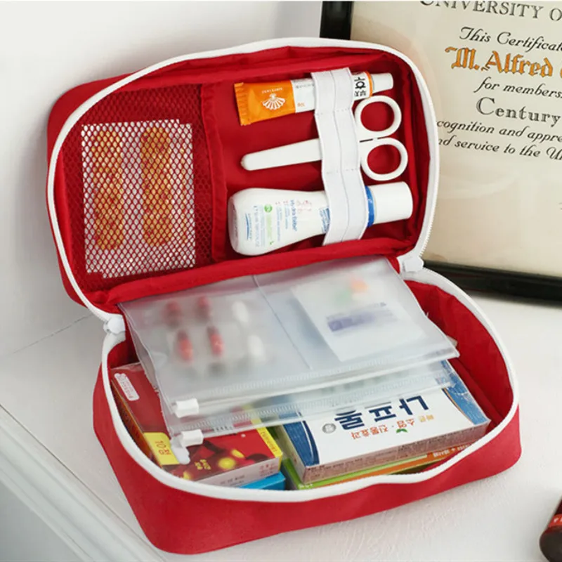 Portable Household Medicine Bag Multi-Layer Empty First Aid Kit Pouch Bag Outdoor Car Bag Travel Rescue Bag For Emergency Case