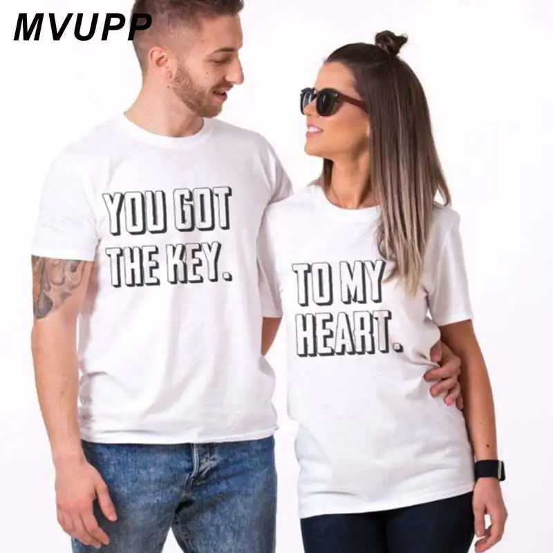Забавная футболка с надписью TO MY HEART GOT KEY Милая одежда для влюбленных женщин и