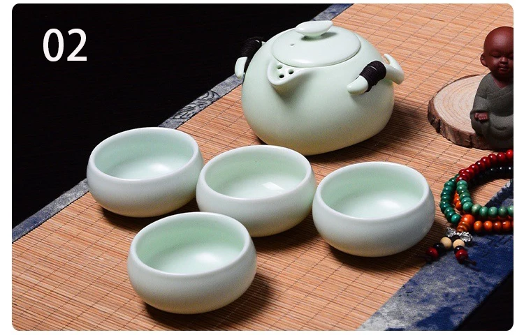 Китайский чайный набор 1 4 чайных чашки красивый и легкий чайник GongFu керамическая