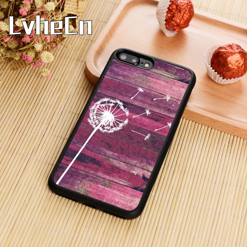 LvheCn розовый деревянный белый Одуванчик цветок чехол для телефона iPhone 5 6 6s 7 8 plus 11