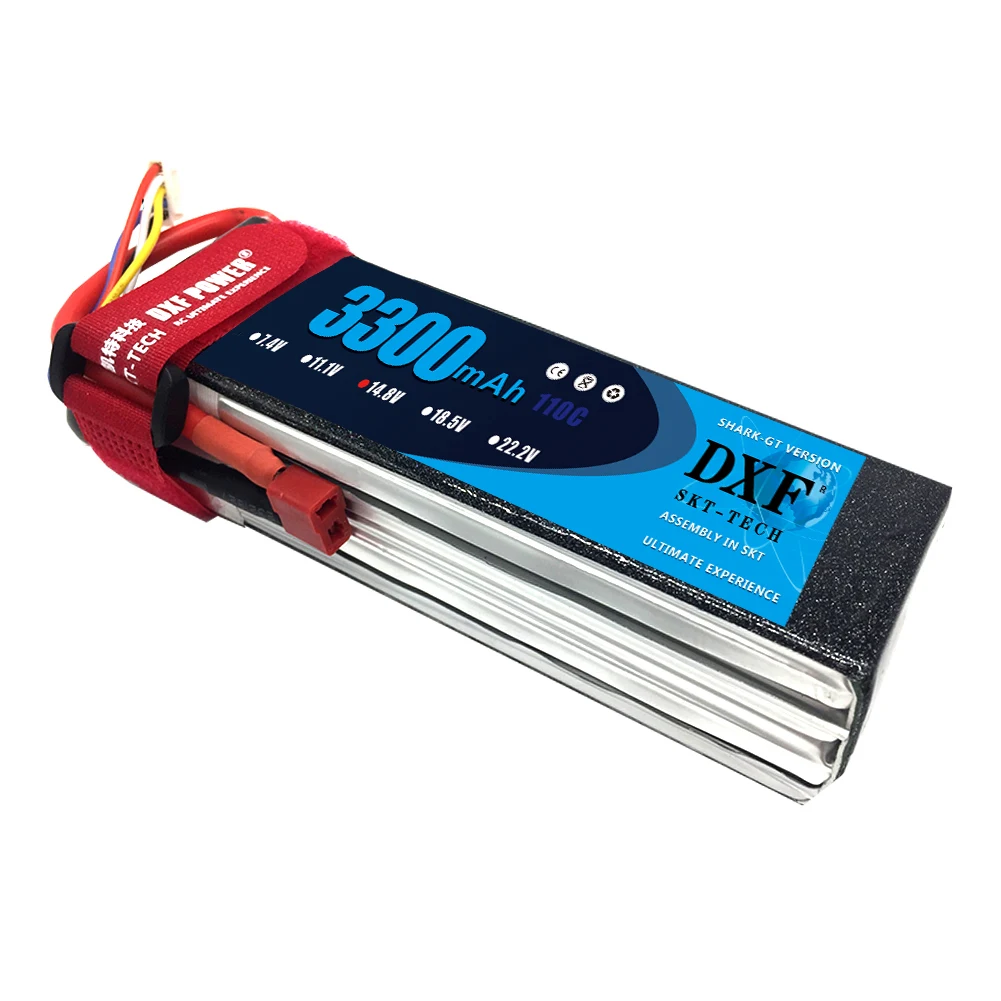 DXF мощный высококачественный lipo аккумулятор 14 8 v 3300mAh 4S 110C для rc вертолета