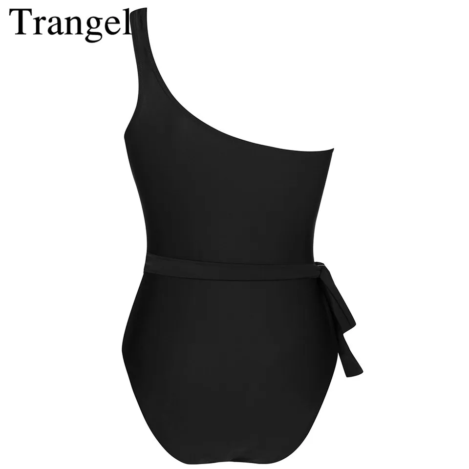 Trangel черный сплошной купальник цельный купальный костюм сексуальное боди на одно