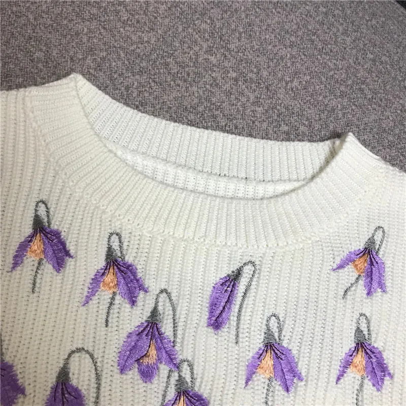 Роскошный дизайнерский брендовый вязаный свитер для женщин подиумный пуловер с