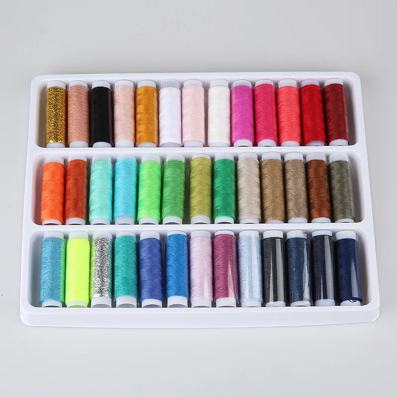 39 colors/lot Quality Polyester Sewing Thread 200 Yards Set for Overlocks Embroidery Machine Craft | Дом и сад