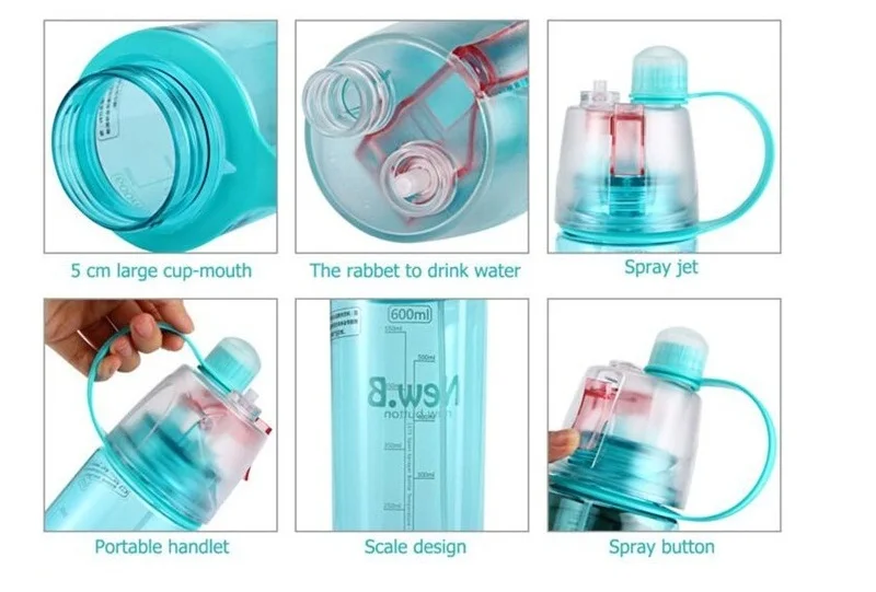 Пластиковый портативный шейкер для велосипеда 600 мл|water bottle straw|bottle strawsport spray |