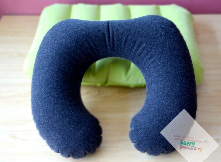 Intex U форма черная подушка для путешествий стекающаяся бархатная надувная шеи