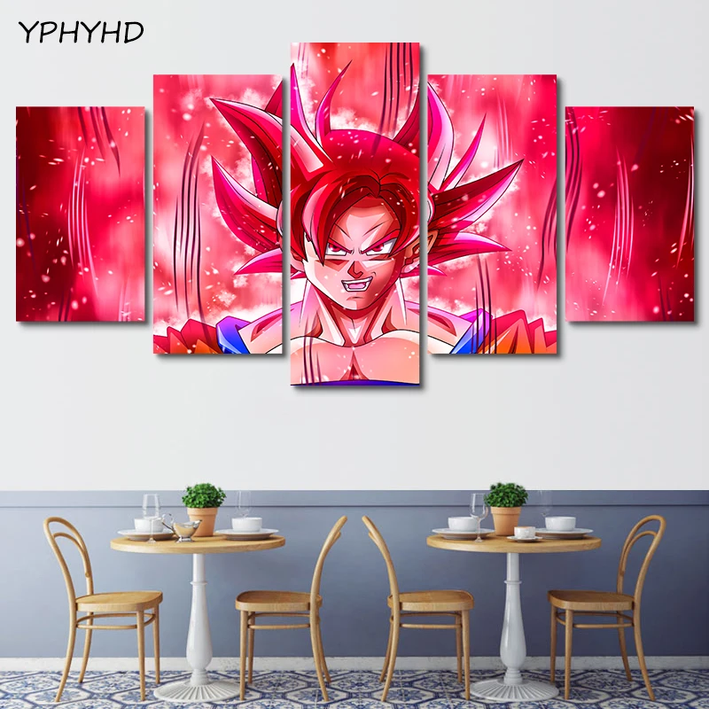 YPHYHD 5 шт. HD мощная Goku современная настенная лампа Художественная печать на холсте