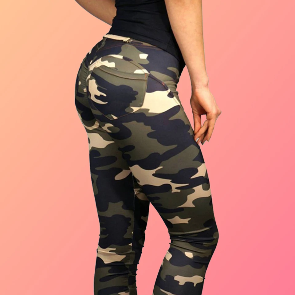 Камуфляжные штаны для йоги леггинсы камуфляж спортзала синий Pantalon Mujer новые