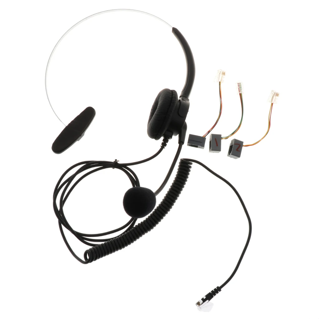 4-контактный RJ9 антирадиационные монофические Вакуумные гарнитура Hands-Free наушники для колл-центра для струйного принтера Desk телефоны с Шум шумоподавления с микрофоном-черный