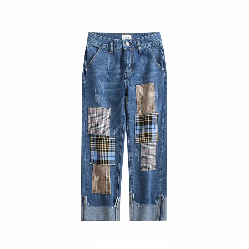 Джинсы женские Новое поступление 2019 новый стиль полная длина легкие на пуговицах