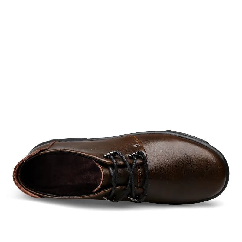 Autumn Winter Shoes Men Genuine Leather Boots Ankle Fashion Casual Footwear Lace Up Oxfords | Обувь