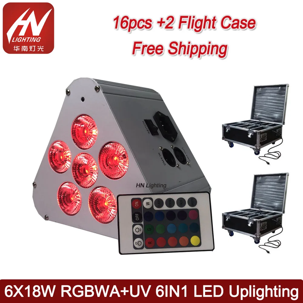 Новый 6x18 Вт RGBWA + УФ светодиодный аккумулятор и беспроводный Par can uplight пульт