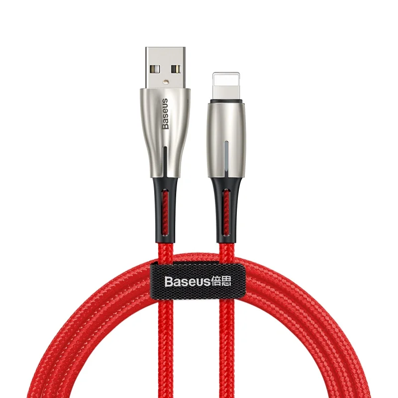 Красный Baseus капли воды 2.4A освещение USB кабель Быстрая зарядка для мобильного телефона зарядное устройство кабель для передачи данных для iPhone Xs Max Xr X S - Цвет: Красный