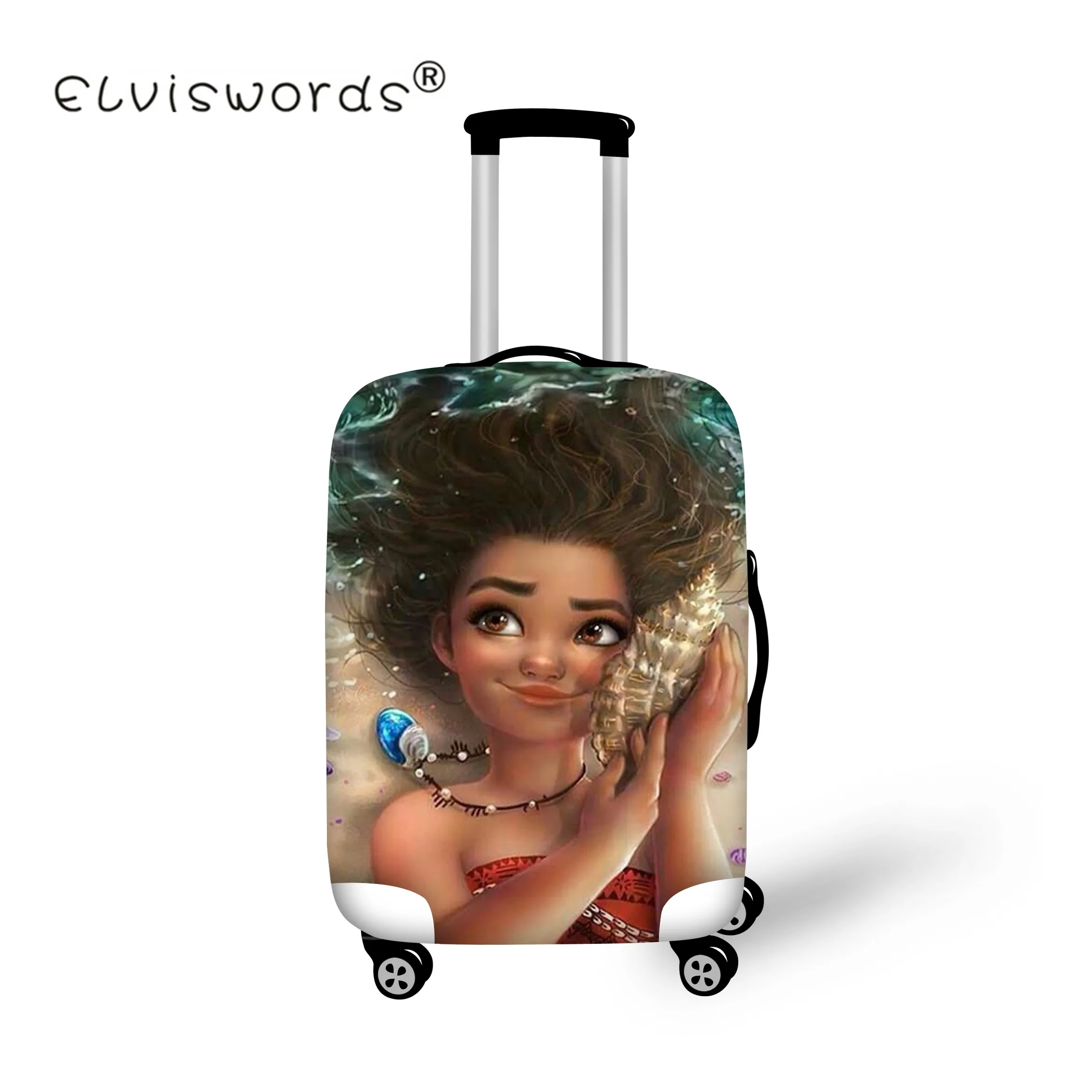 ELVISWORDS чехол на колесиках Защитная крышка для чемодана костюм для 18-30 дюймов Моана принт Чехол Эластичный чехол для чемодана путешествия Aaccessories - Цвет: RC0055