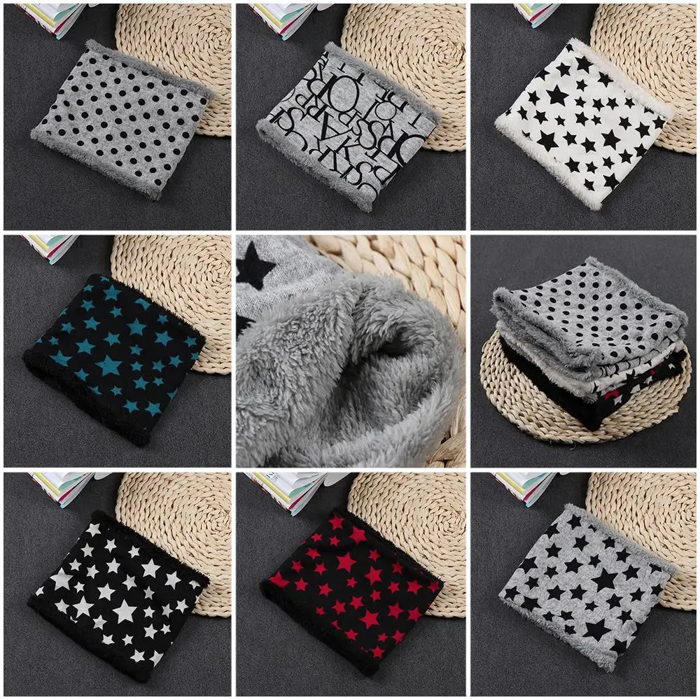 Autumn Winter Children Scarf Five Stars Print Baby Boys And Girls Cotton Kids Dot Ring Loop Scarves | Детская одежда и обувь