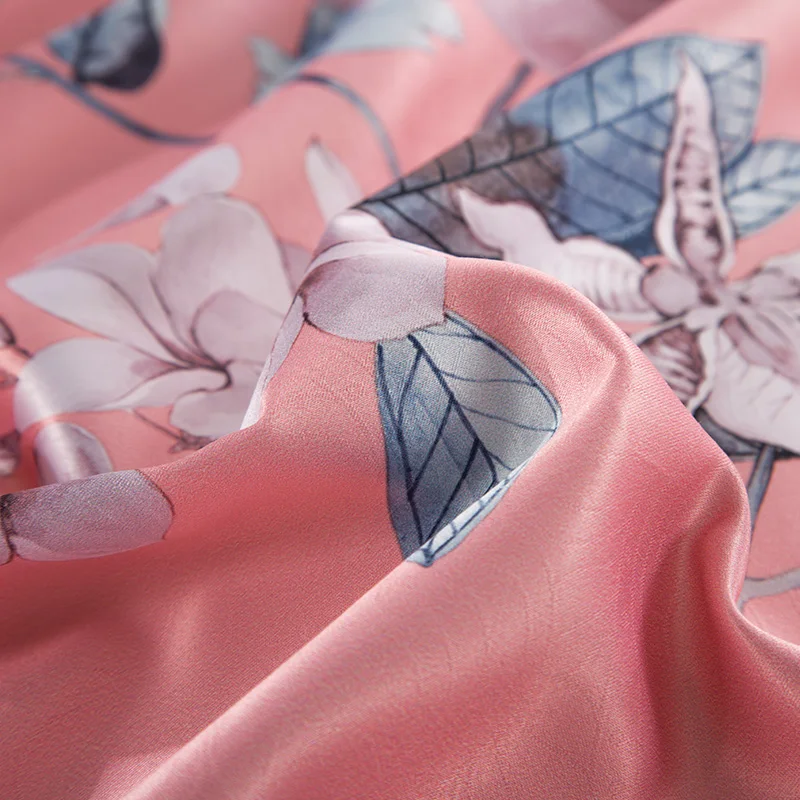 4 шт. Новые Роскошные Tencel хлопок Красочные постельные принадлежности с цветами Набор цифровой пододеяльник с рисунком комплект простыня наволочка queen King size