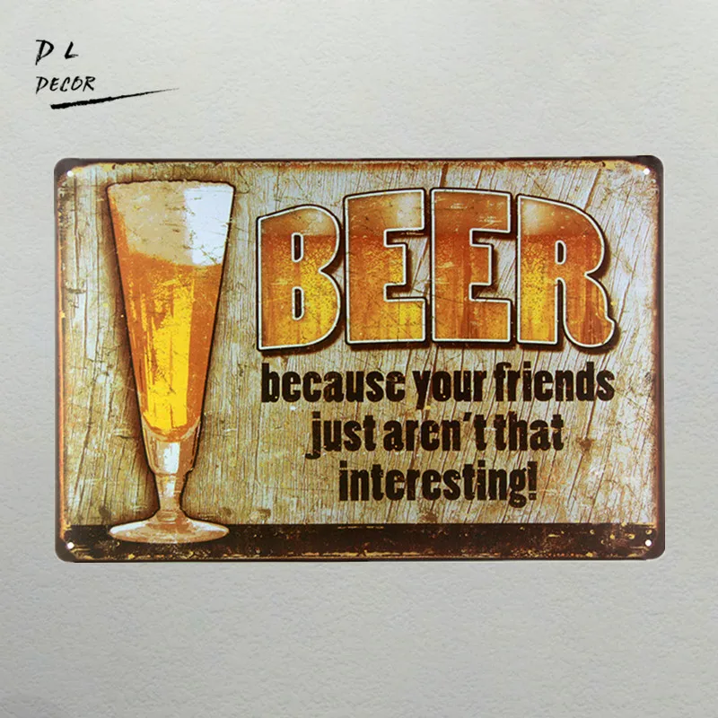 Металлический жестяной знак DL-BEER FRIENDS винтажная настенная паба бар металлический