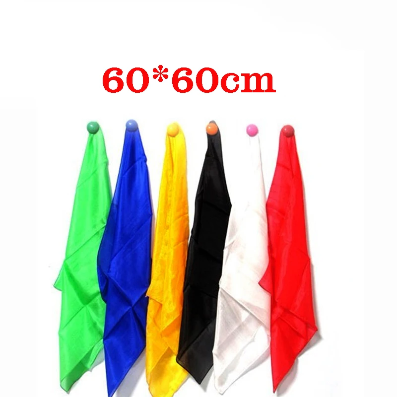 Шт. 1 шт. Красочный шелковый 60*60 см Шарф Волшебные трюки обучение и образование