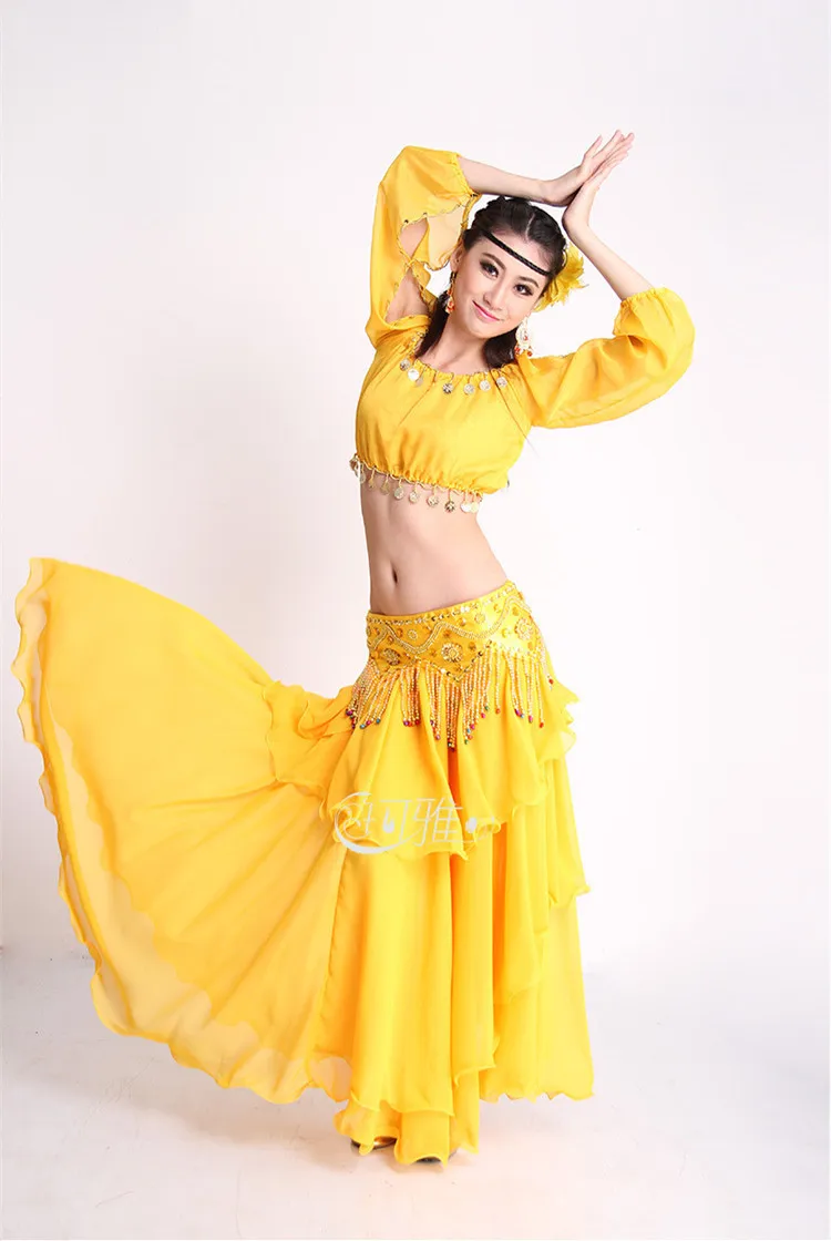 Belly Dance Costume Women Set Performance Indian Dress Long Gypsy Skirts Bollywood Costumes Scarves Midriff Cover | Тематическая