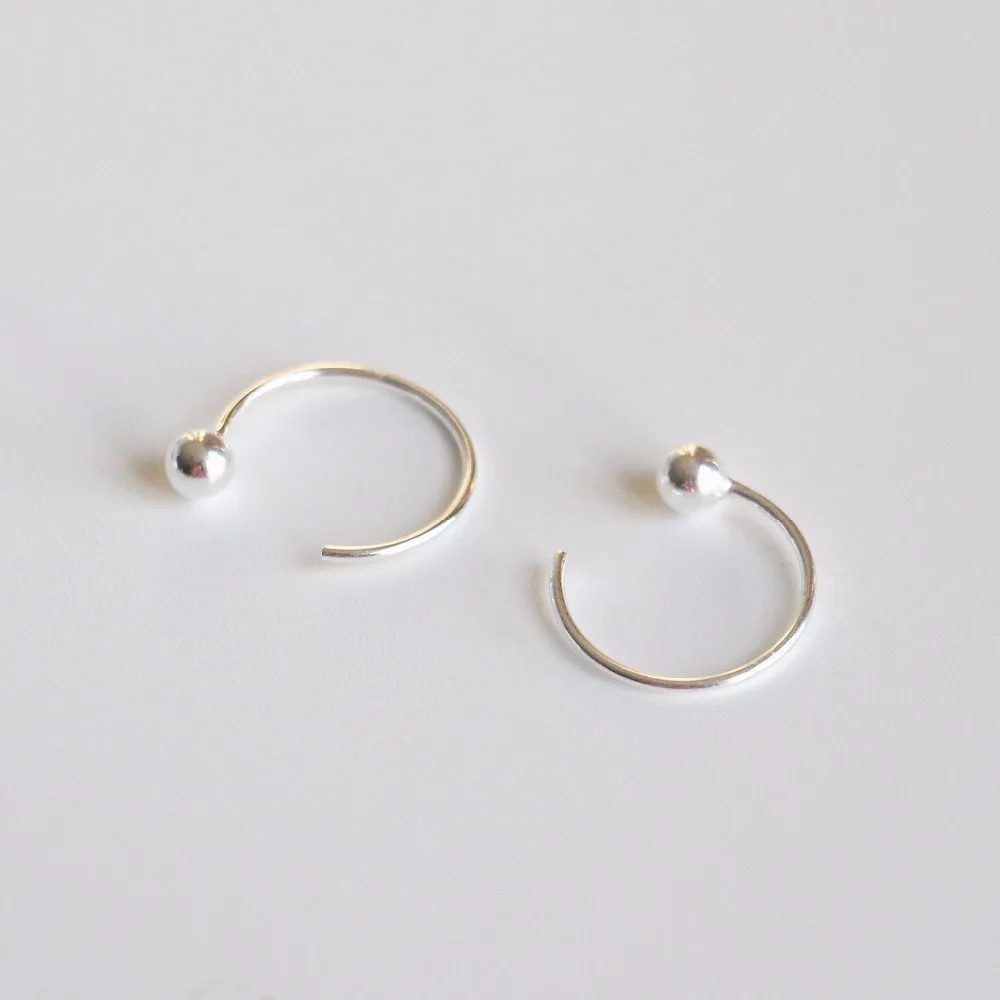 Женские серьги из серебра S925 пробы обручи бусины в новом художественном стиле 2017