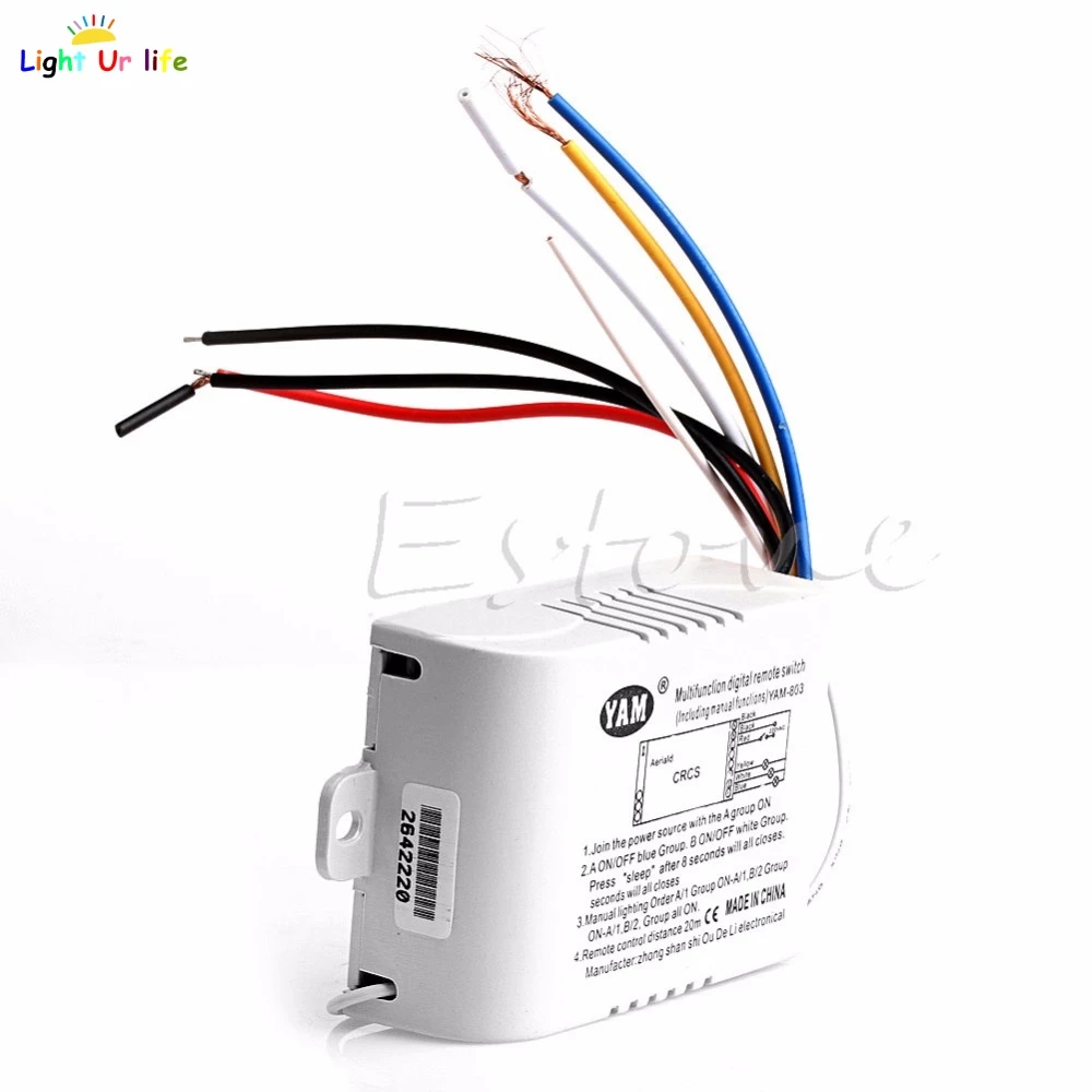 220V 1/2/3 способа Беспроводной на включение/выключение лампы дистанционного Управление переключатель приемник передатчика-25