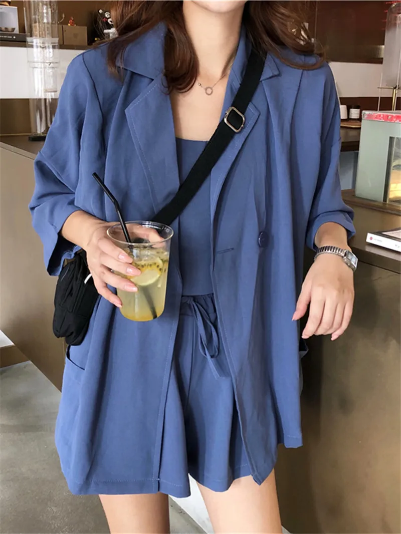 Модные женские туфли из 3 предметов костюмы жилетка топик и свободные