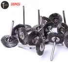 Новинка, 20 шт., прочные щетинки для проволоки с ручкой, 25 мм * 35 мм, углеродистая сталь, круглые щетки, инструменты для очистки деревянного металлического стекла