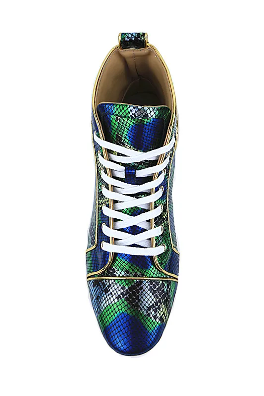 Chaussure Homme/модные мужские кроссовки высокое качество зеленая змеиная кожа