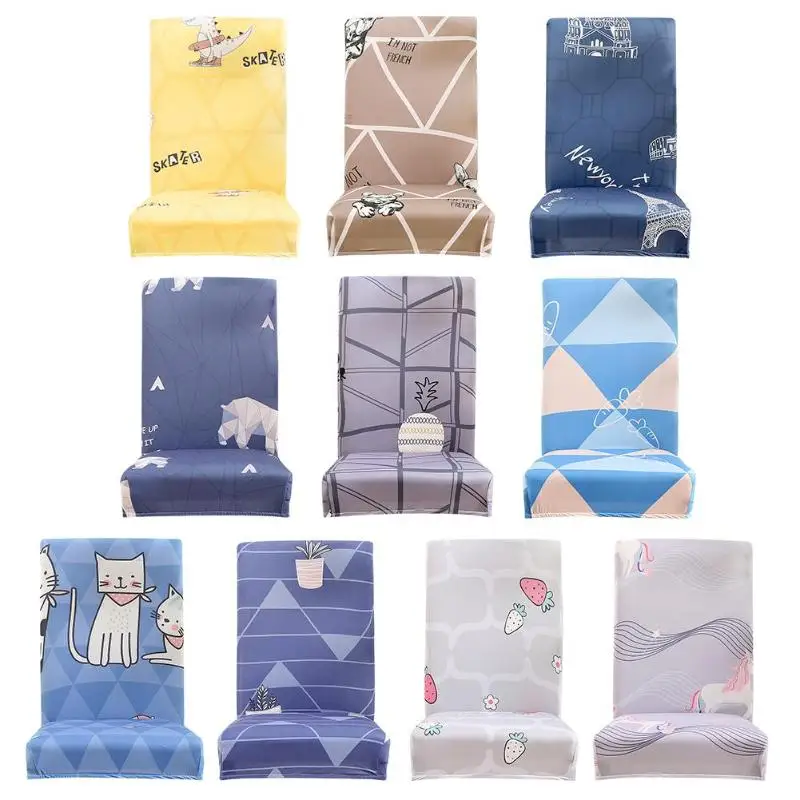 1 шт. эластичные чехлы с цифровой печатью растягивающиеся короткие для стульев