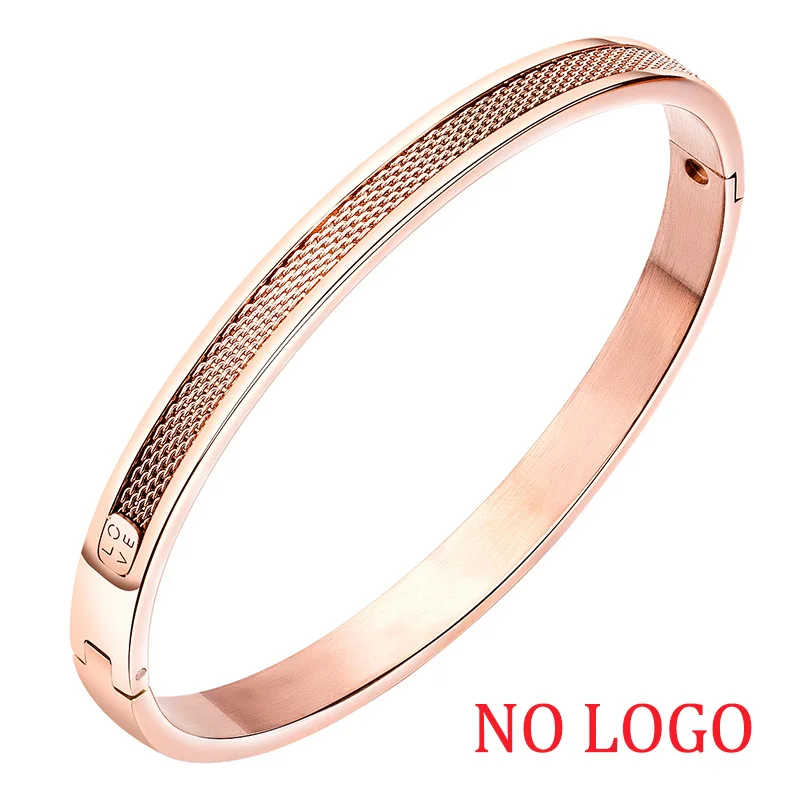 rose gold no logo Азиз Аль Сауд BEKKAOUI персонализированные Для женщин, украшения для женщин и девочек браслеты из розового золота для Для женщин охватывающая деталь из нержавеющей стали на заказ выгравированное имя Браслеты - Окраска металла: rose gold no logo