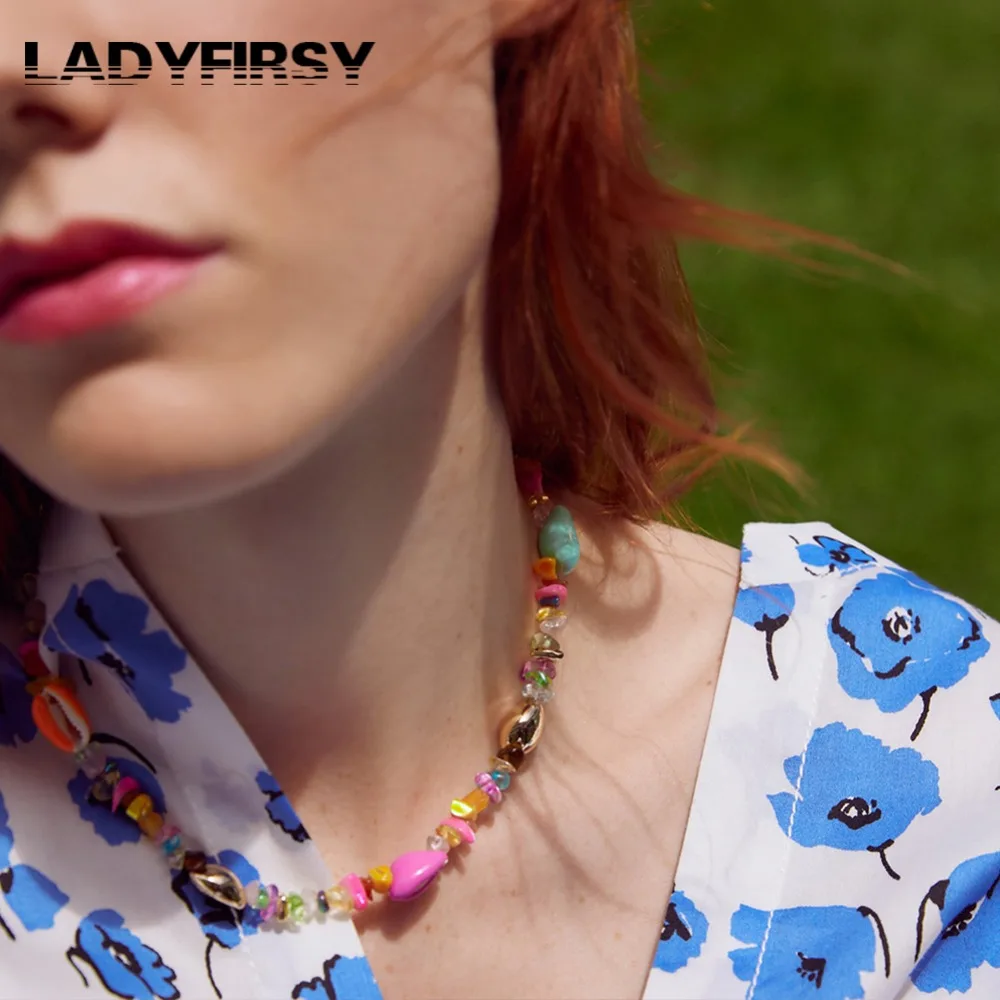 Женское колье с искусственным жемчугом Ladyfirsy этническое чокер на лето