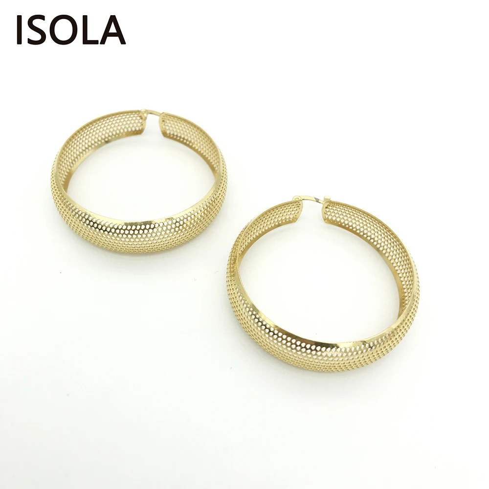 Женские классические серьги кольца ISOLA круглые из титановой стали в форме круга