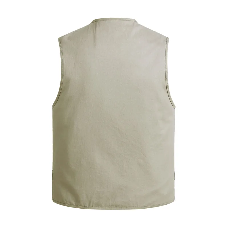 

Men's Vest Washed cotton Sleeveless Multi Pocket Camera Vest Travelers Photography Vest jacket Men's Clothes Waistcoat