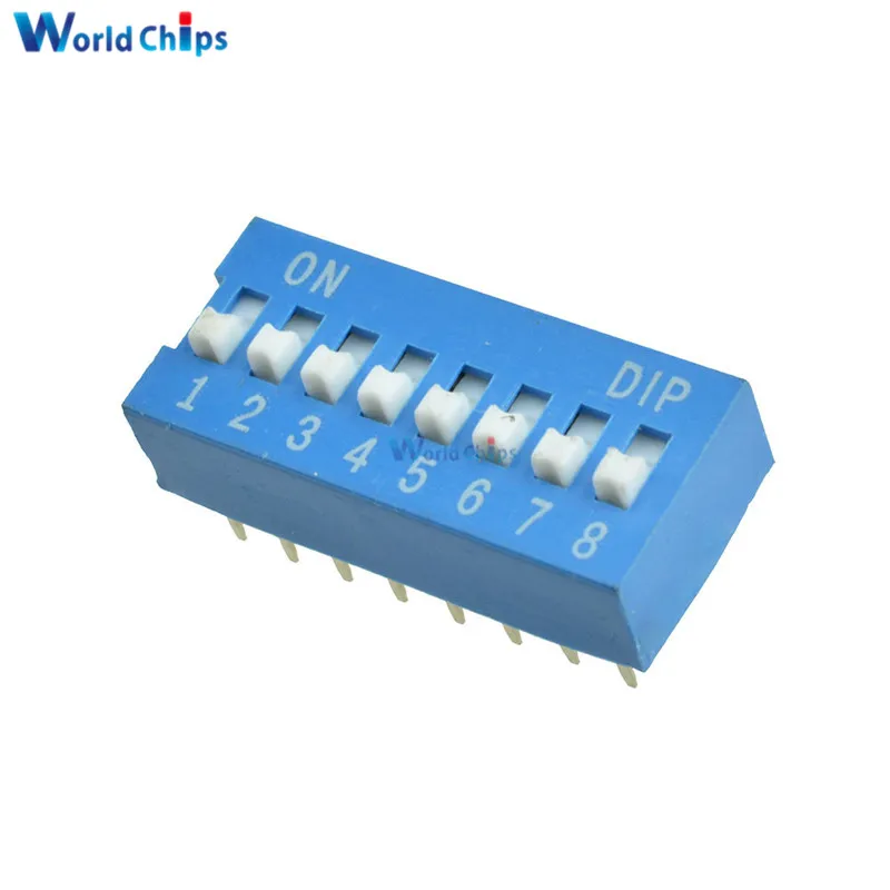 10 шт. синий 2 54 мм Шаг 8 позиционирования битный скользящий модуль DIP Switch|module switch| |