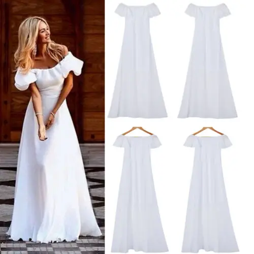 Стильное женское платье с открытыми плечами вырезом лодочкой белое высокой