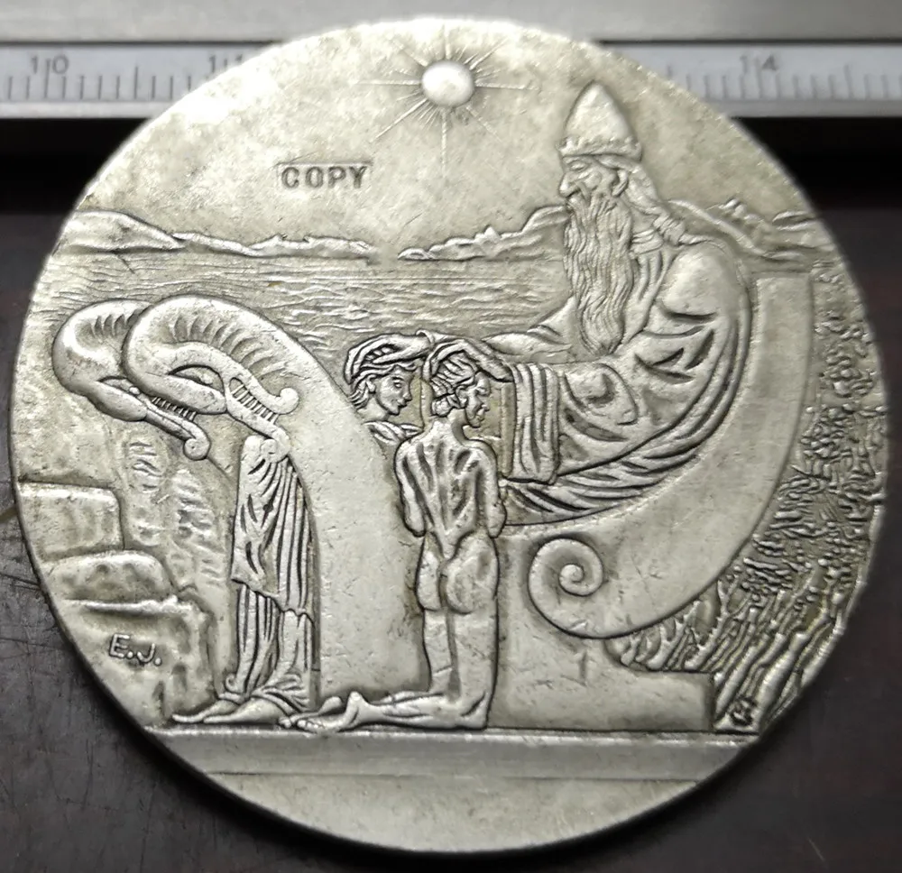

1930 Iceland 10 Kronur Althing Silver Plated Copy Token