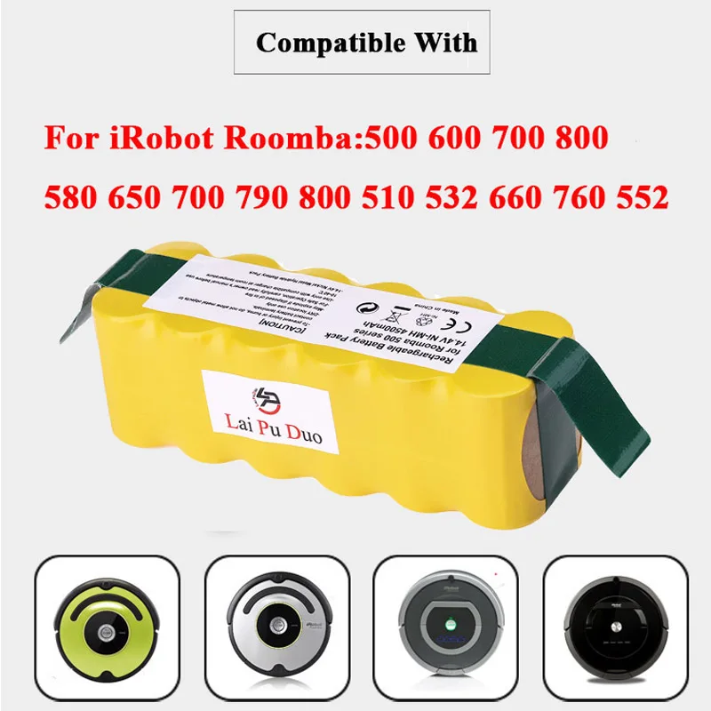 14,4 V 4500 мАч металл-гидридных или никель-пылесос Батарея для iRobot Roomba 500 530 510 550 560 570 540 R3 780 790 880 серии Аккумулятор для робототехники