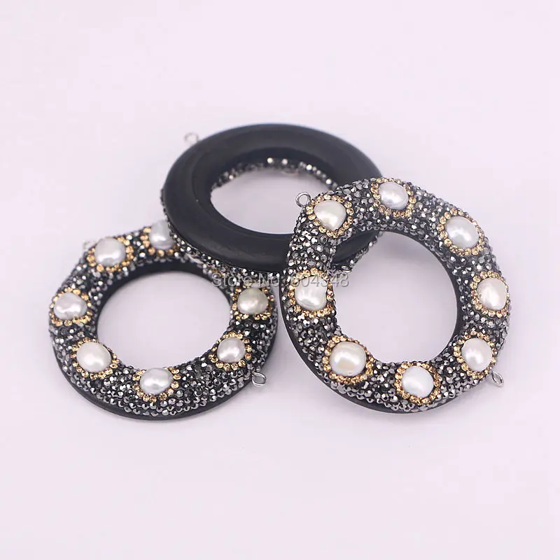 5 шт. ручная работа кожа основа проложить натуральный пресноводный белый жемчуг