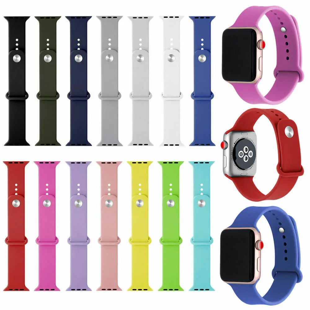 Сменный силиконовый спортивный ремешок для Apple iWatch 4/3/2/1 серии 38/40/42/44 мм цветные