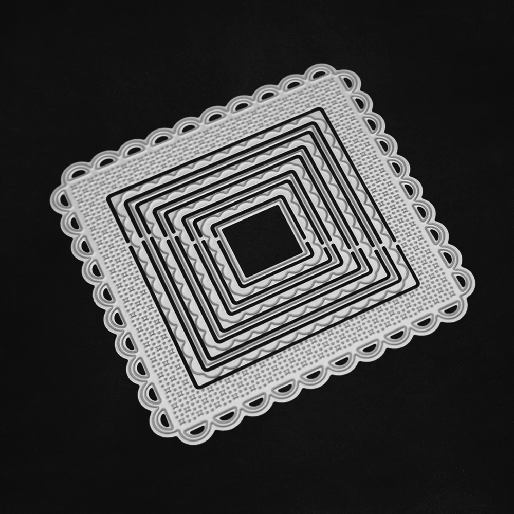 Набор кружевных квадратов рамка для резки металла 3D сделай сам Скрапбукинг