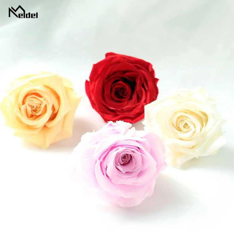 Meldel 8PCS/BOX High Quality Preserved Flowers 4-5CM B Grade Immortal Rose Mothers Day Gift Eternal Life Flower Material Box |