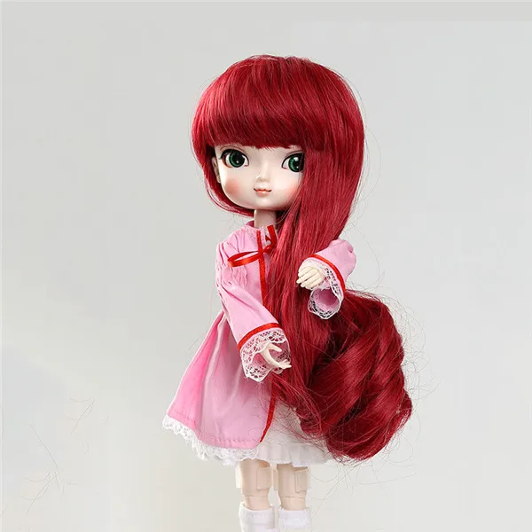 Red 22 см окружность головы 30 см длина 1/6 BJD кукла парик SD/BJD женский BBGirl кукла парик аксессуары для волос Макияж Игрушки для девочек - Цвет: Red