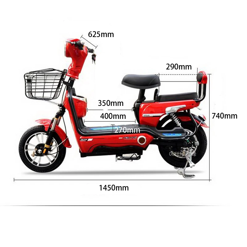 Студент разные цвета мини аккумулятора автомобиля 48 В Электрический велосипед 60