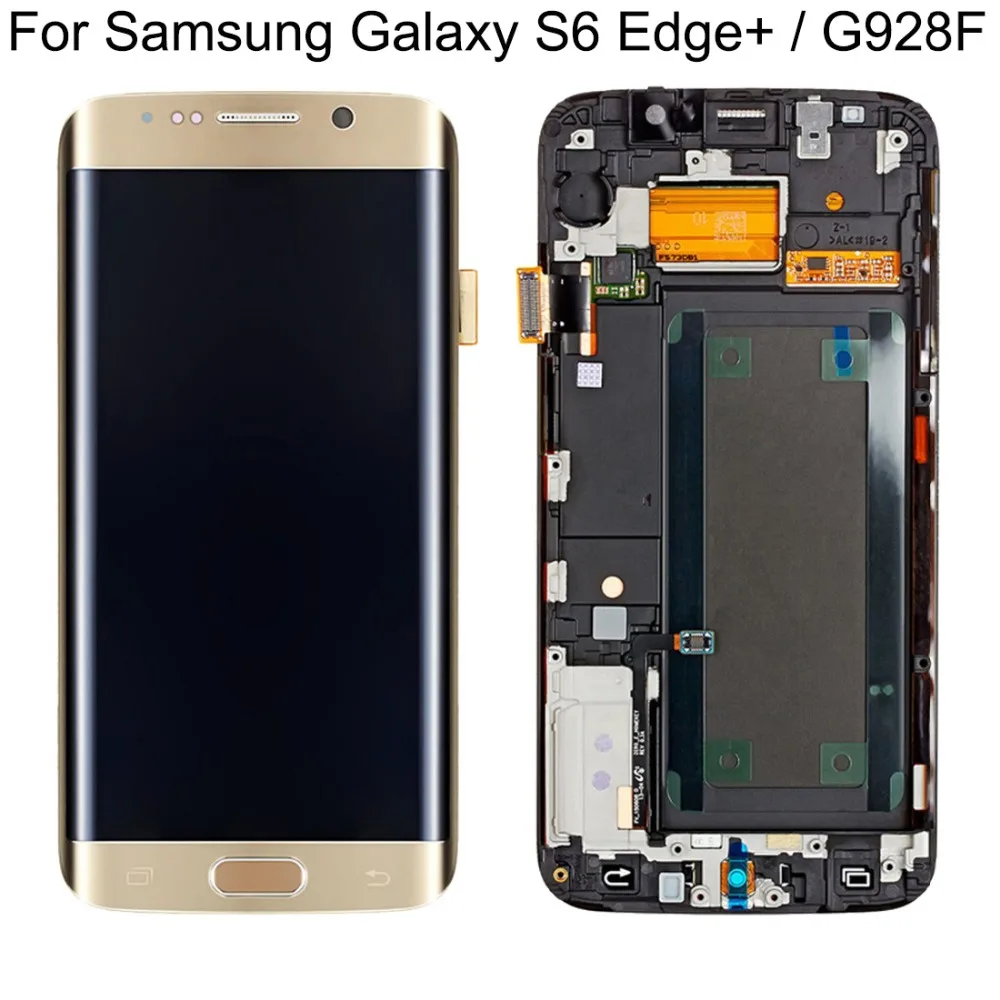 Новый оригинальный ЖК дисплей + сенсорная панель с рамкой для Samsung Galaxy S6 Edge Plus / G928F
