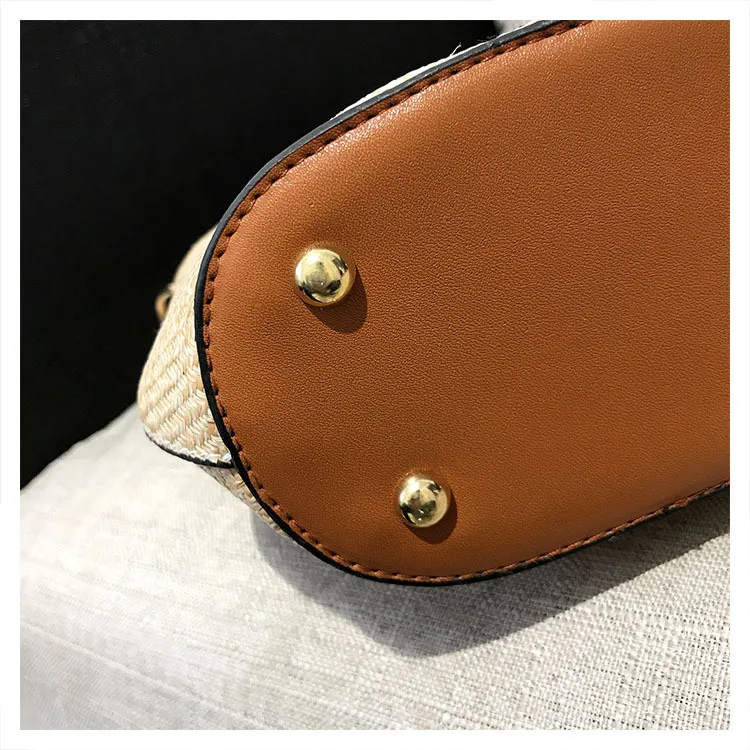 

Fashion Women Handbag Wide Colorful Shoulder Strap Zipper Bucket Bag Cactus Letter Messenger Bag Summer Beach Travel Straw Bag